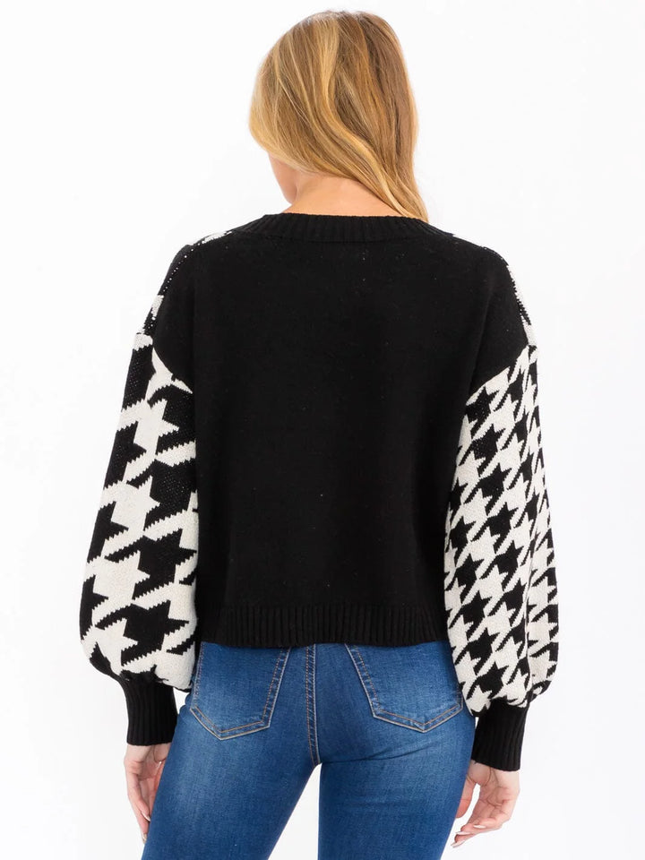 Black Houndstooth Sweater