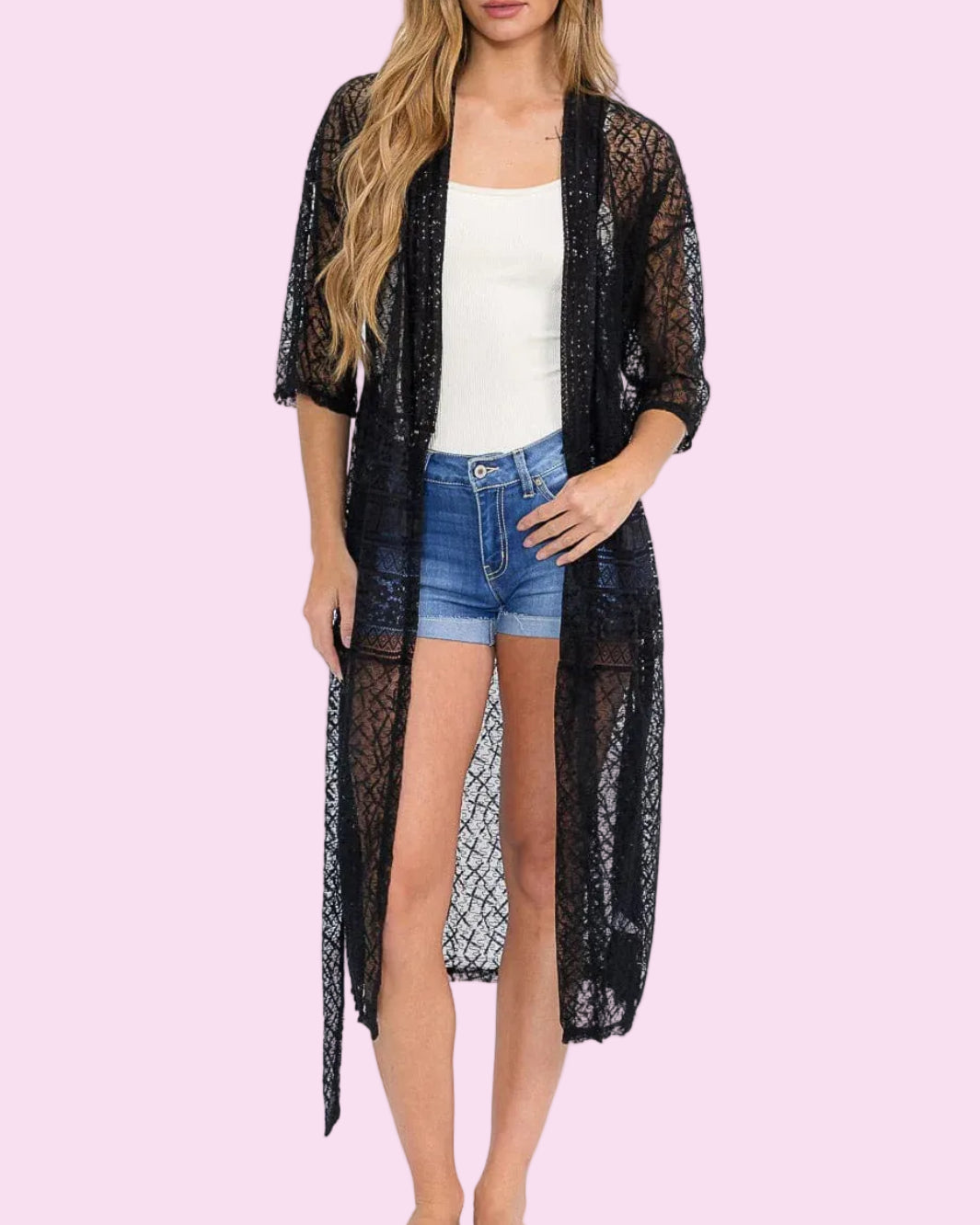 Mesh Lace Kimono