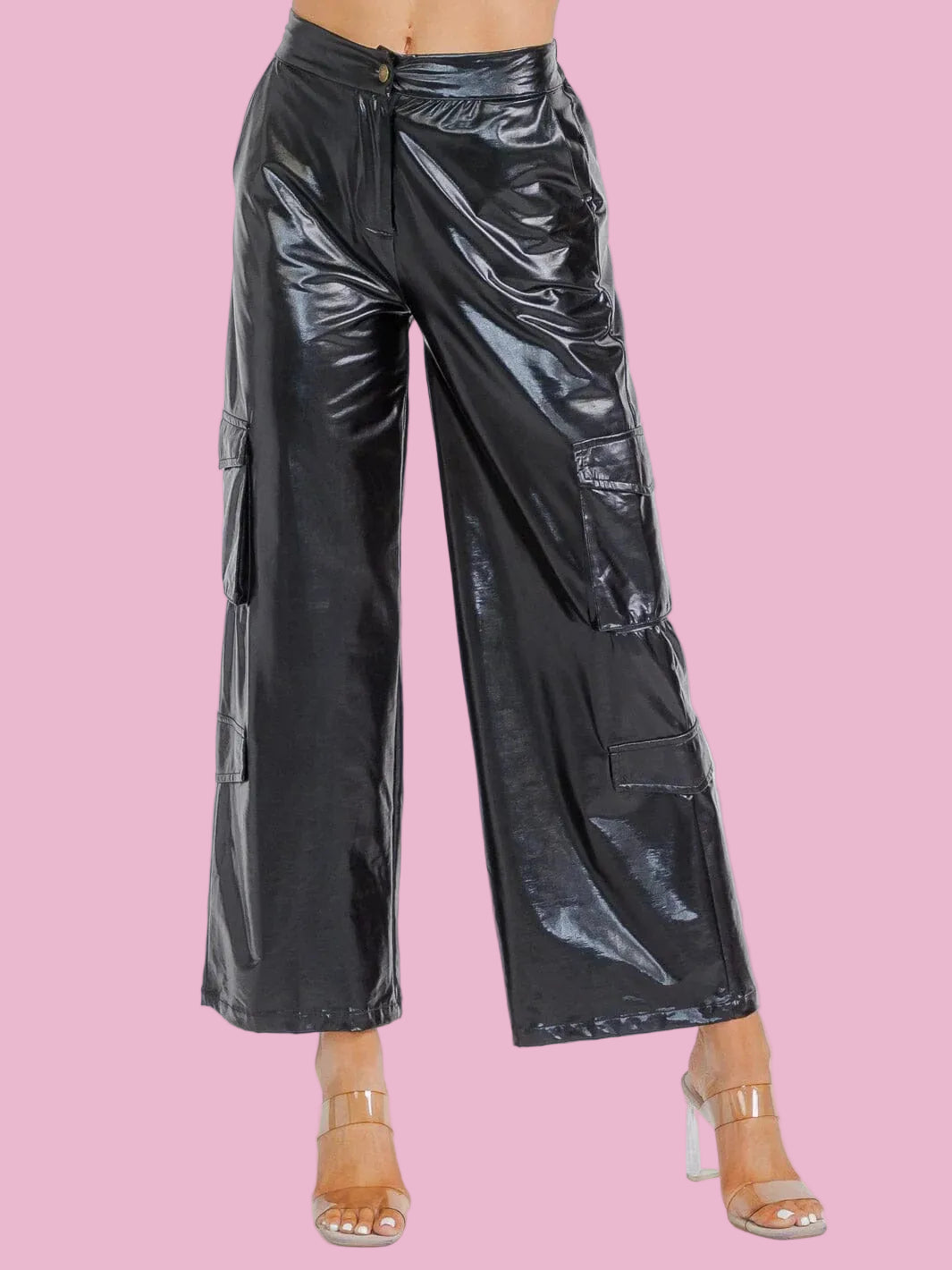 Metallic Wide Leg Pants