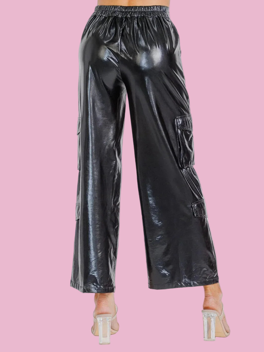 Metallic Wide Leg Pants