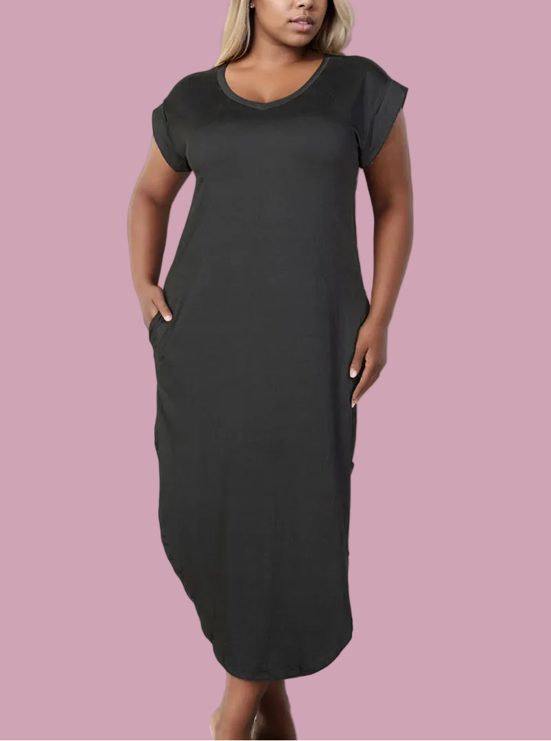 black pocket maxi dress Plus Pocket Maxi Dress The Snooki Shop
