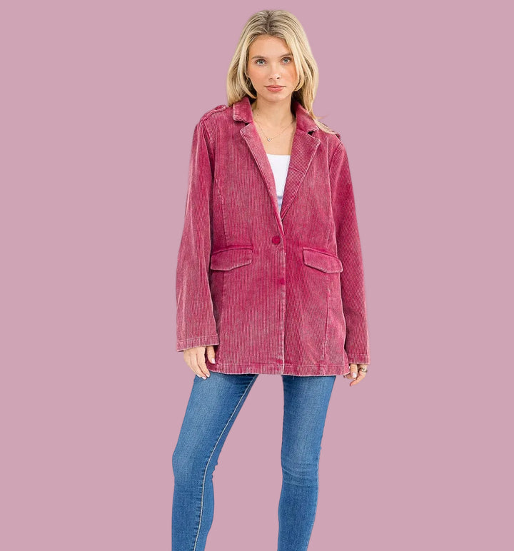 Sugar Plum Corduroy Blazer