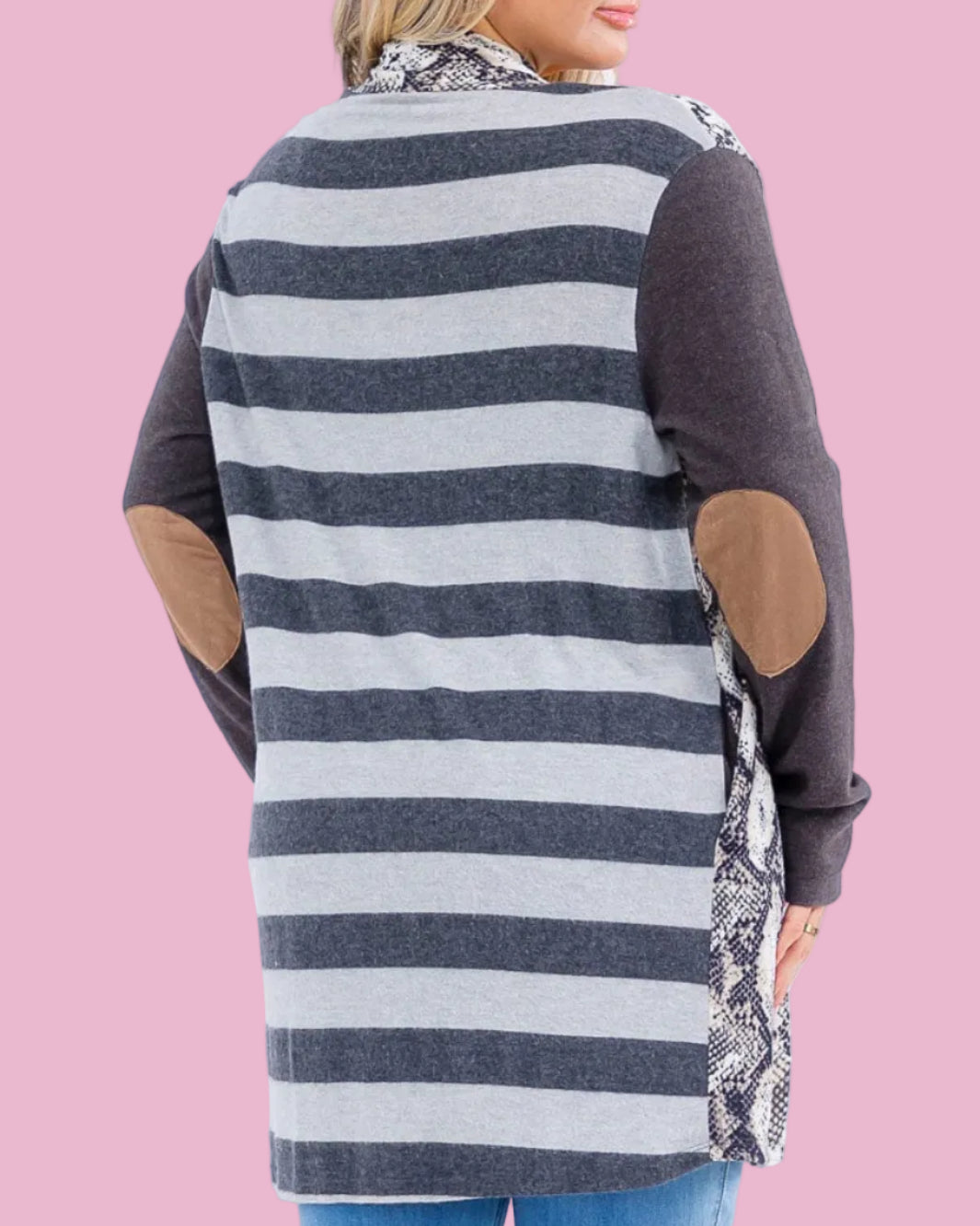 Plus Snake Print Cardigan