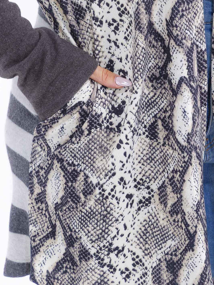Plus Snake Print Cardigan