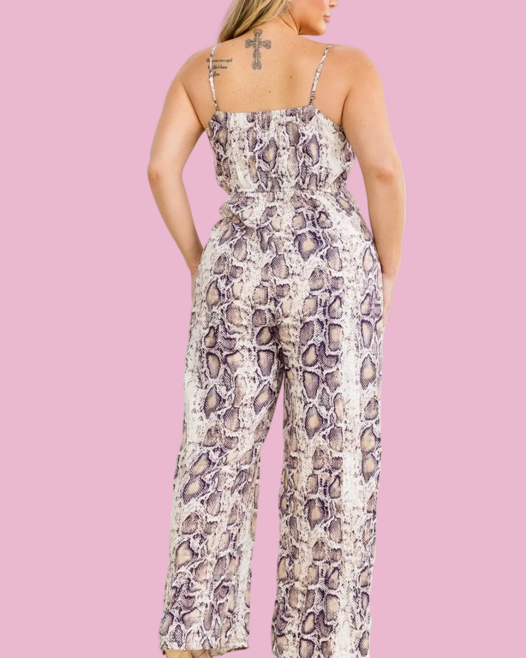 Plus Snake Print Jumpsuit