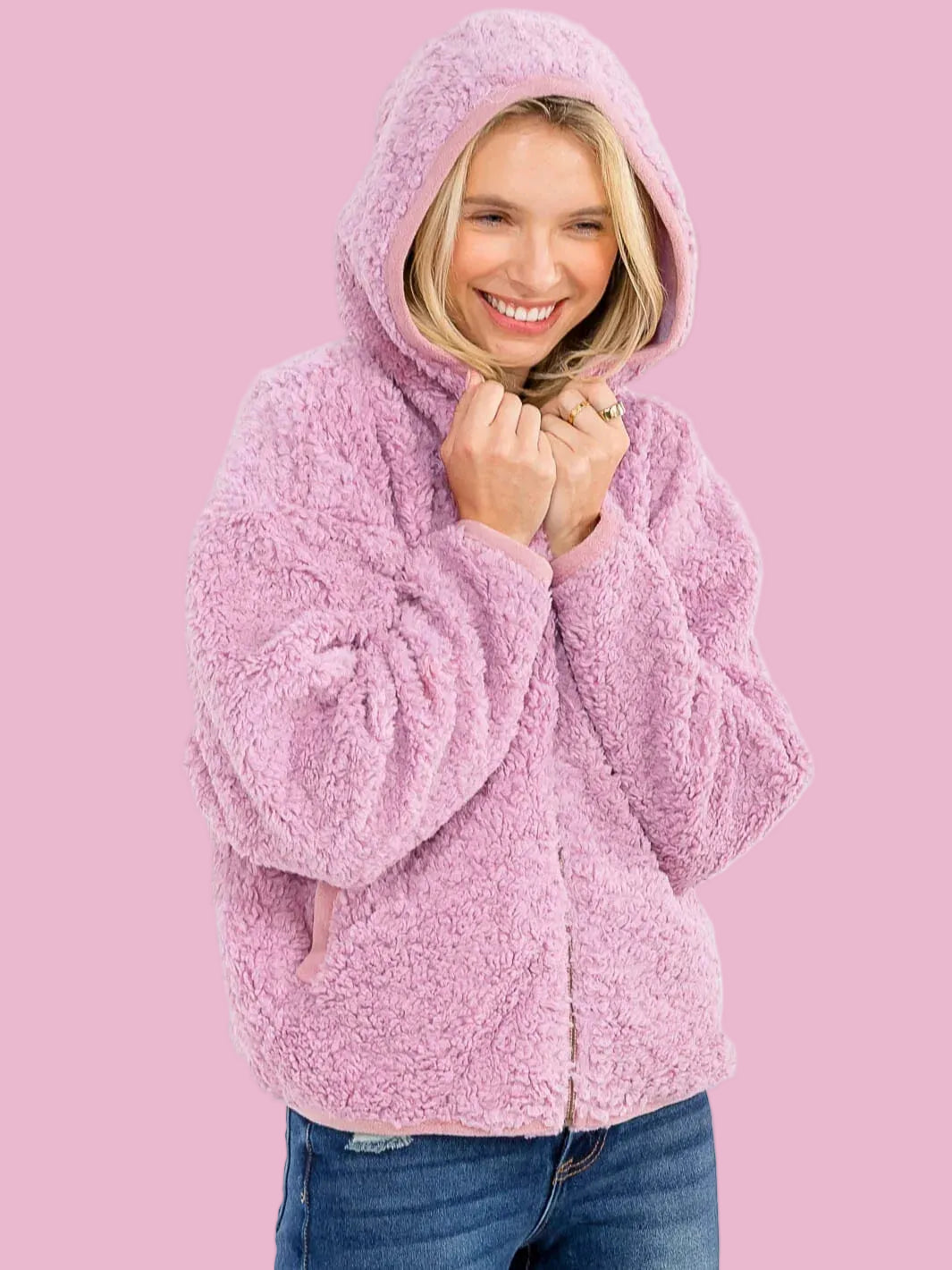 Lavender Sherpa Zip Up