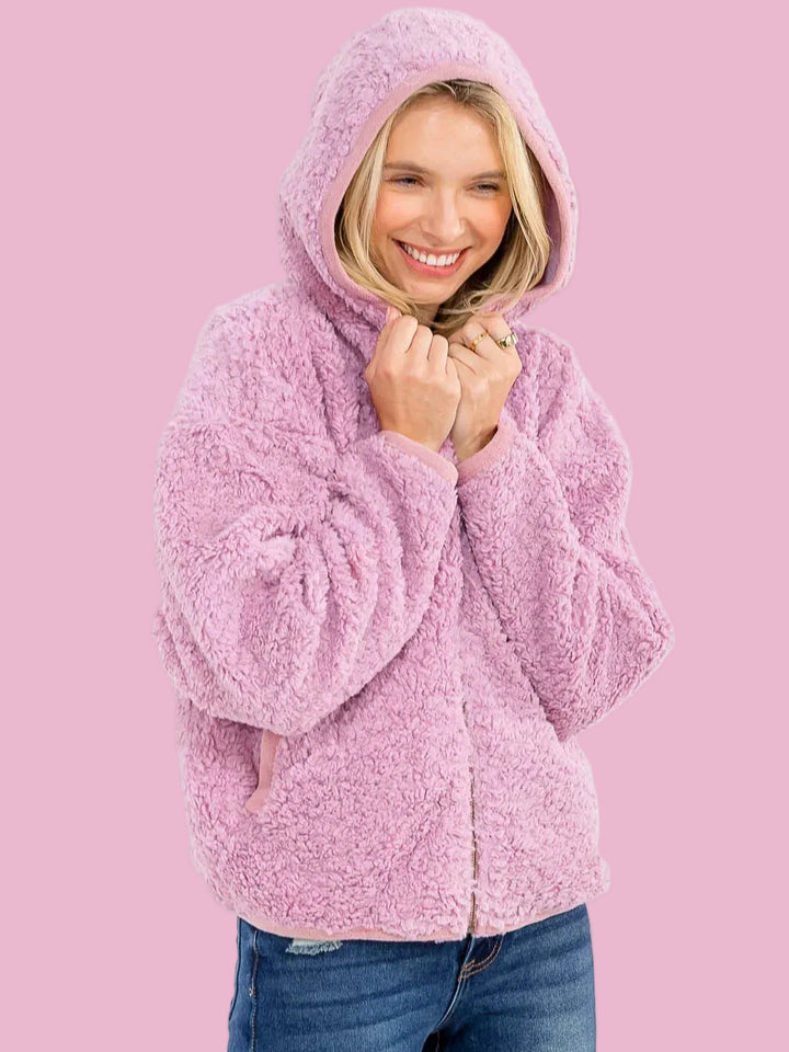 Lavender Sherpa Zip Up