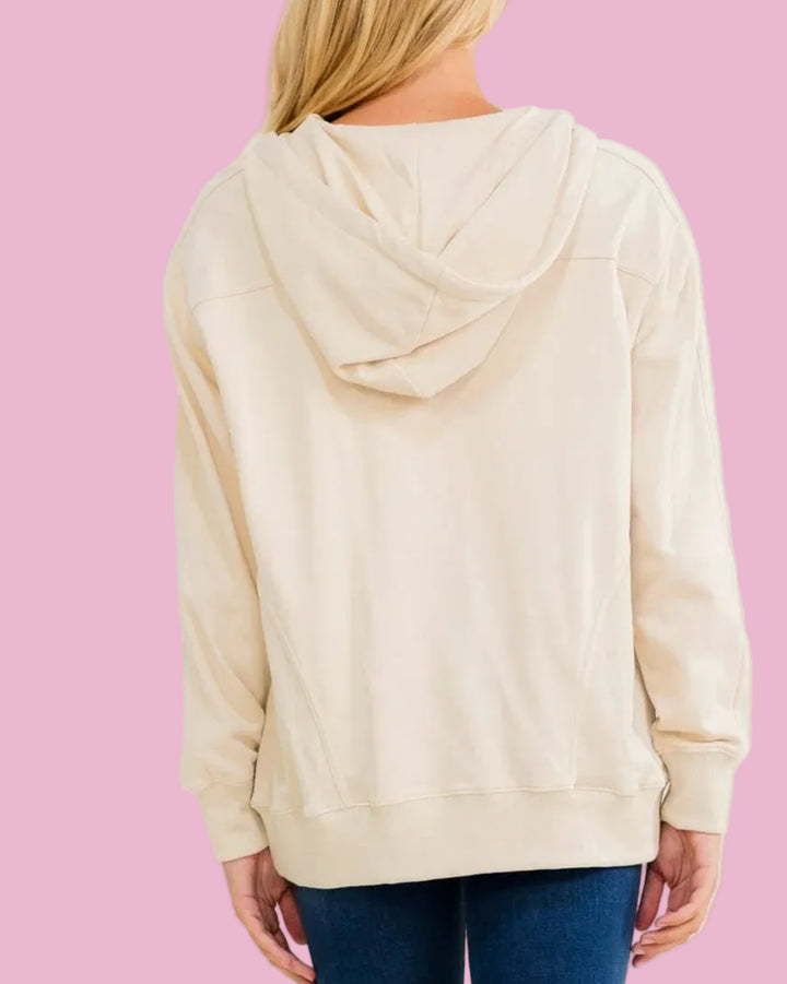 Football Sequin Zip-Up Hoodie