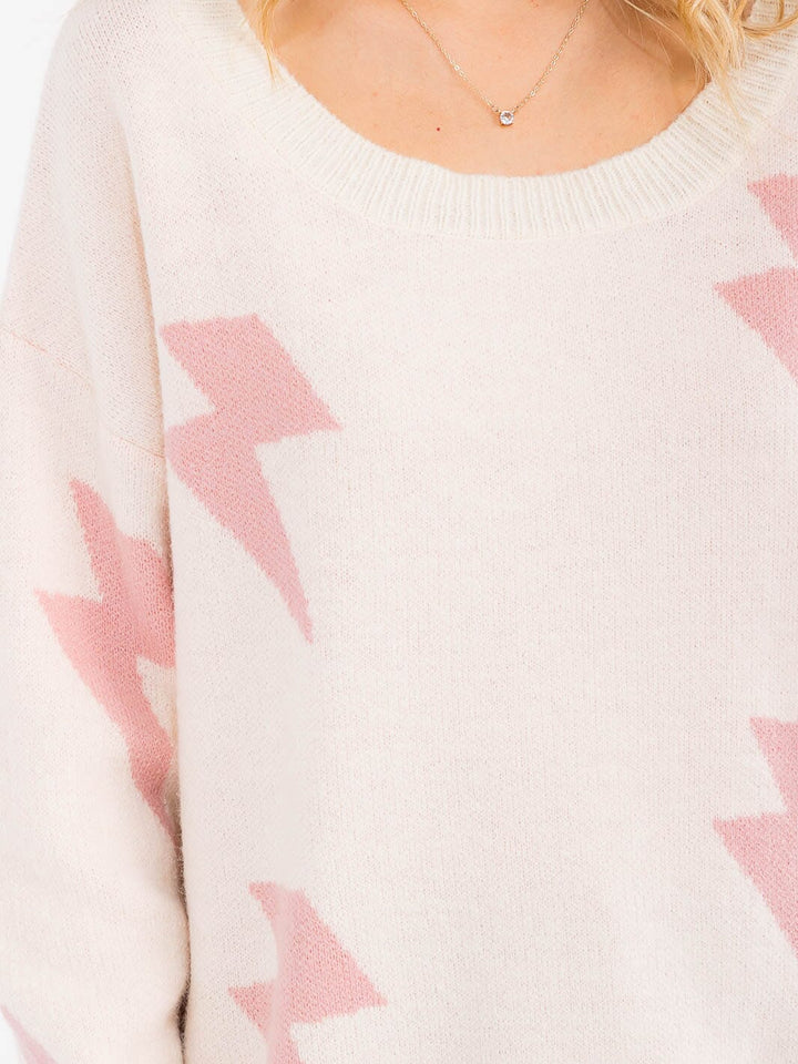 Blush Bolt Sweater