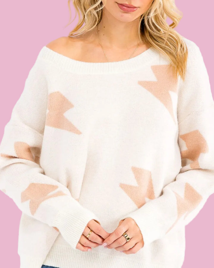 Oatmeal Bolt Sweater