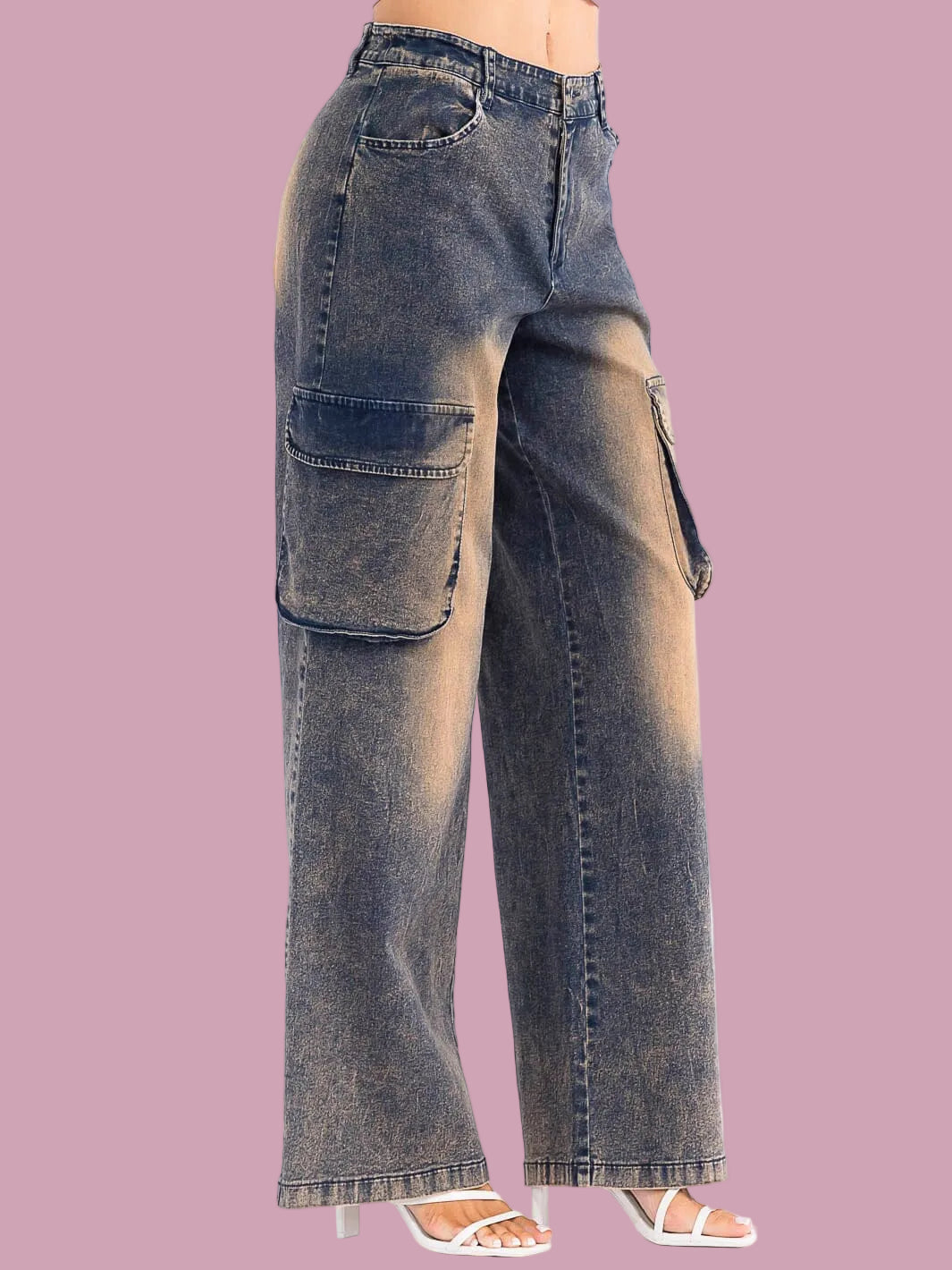 Rusted Denim Cargo Pants