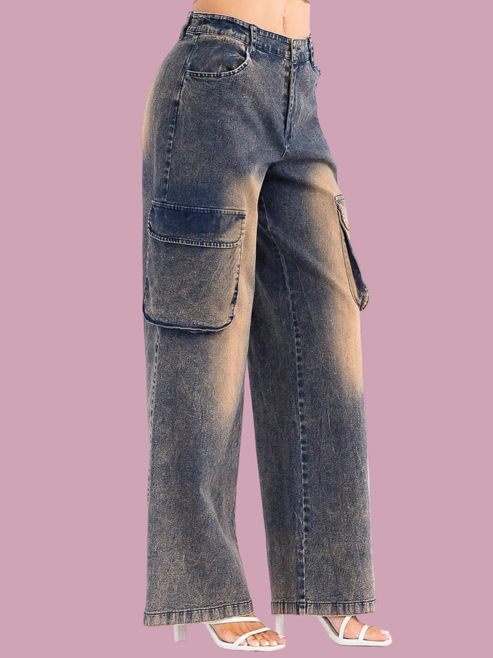 Rusted Denim Cargo Pants