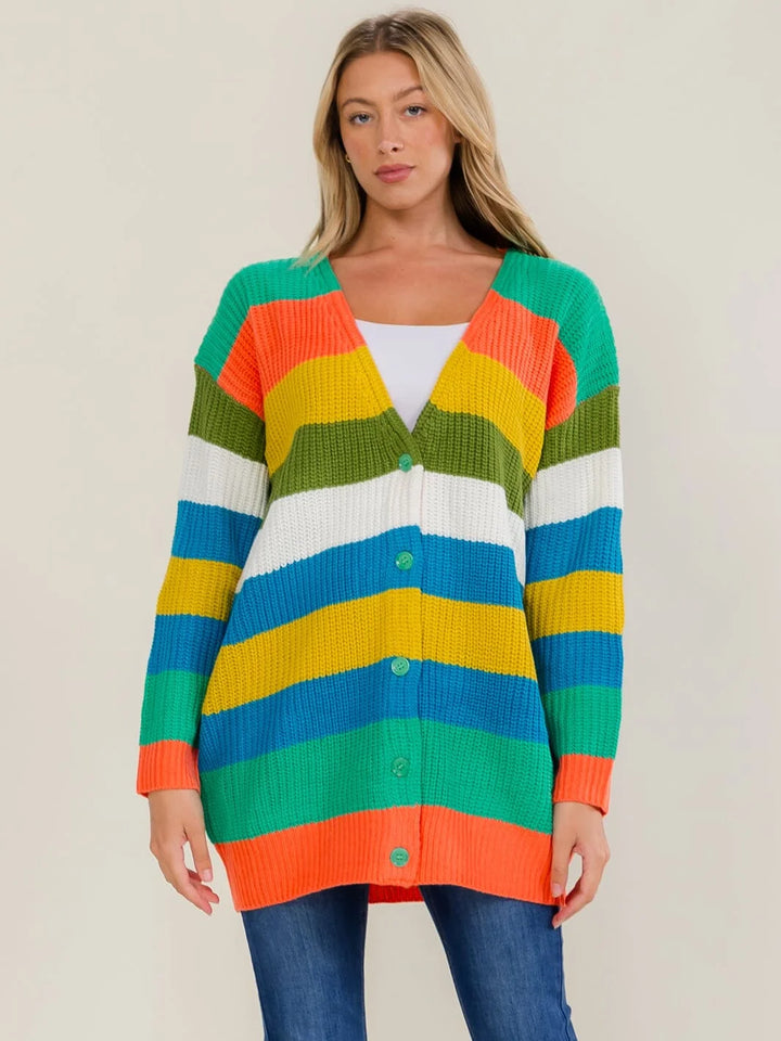 Multi Colorblock Cardigan