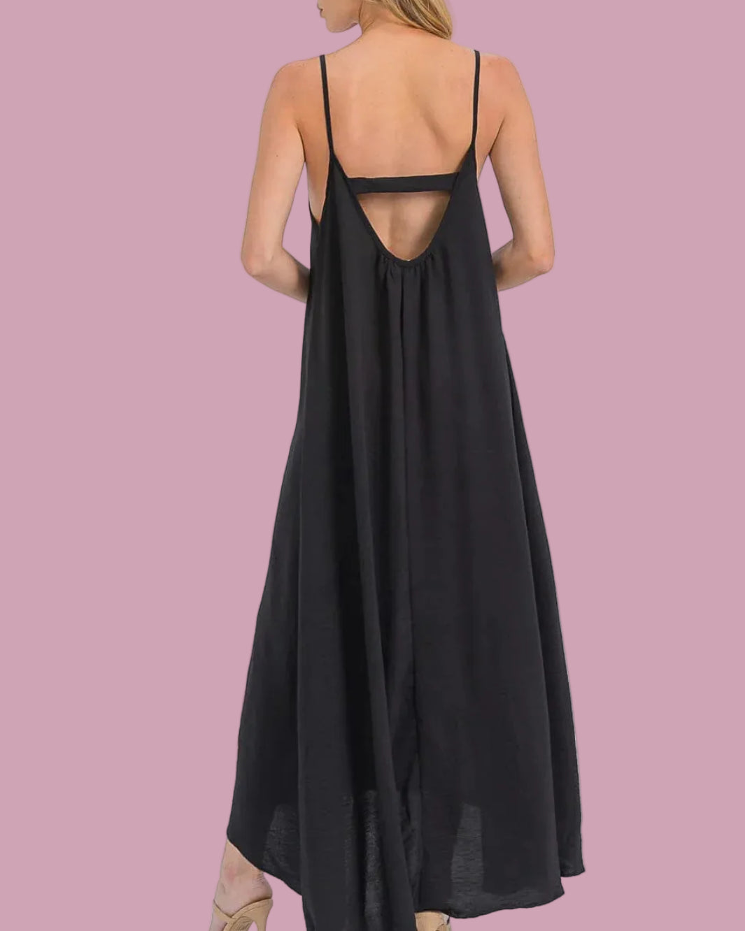 Noir Flow Maxi Dress