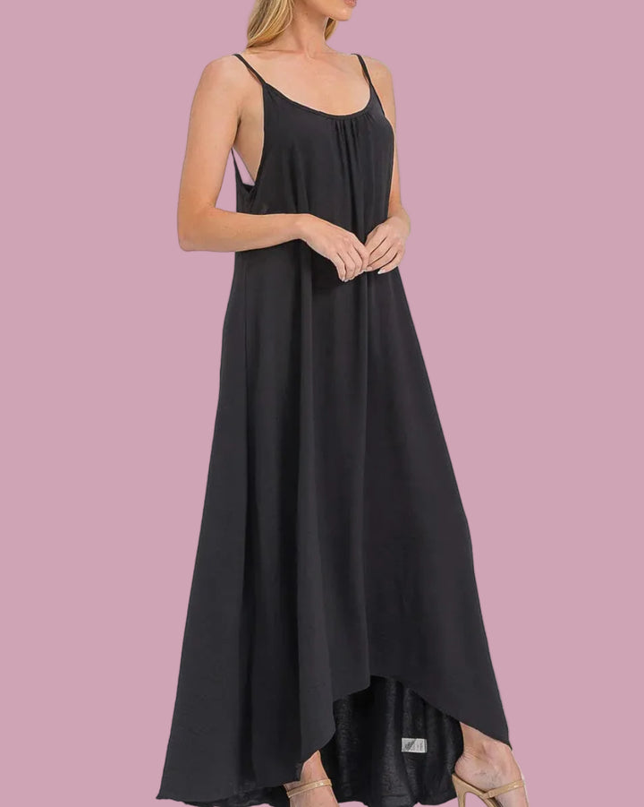 Noir Flow Maxi Dress