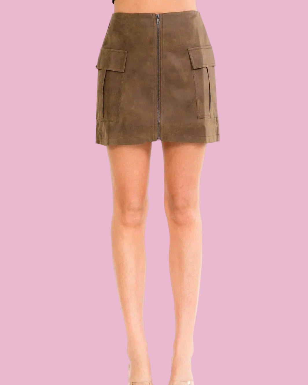 Brown Cargo Skirt