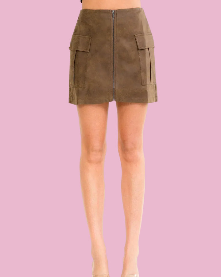 Brown Cargo Skirt