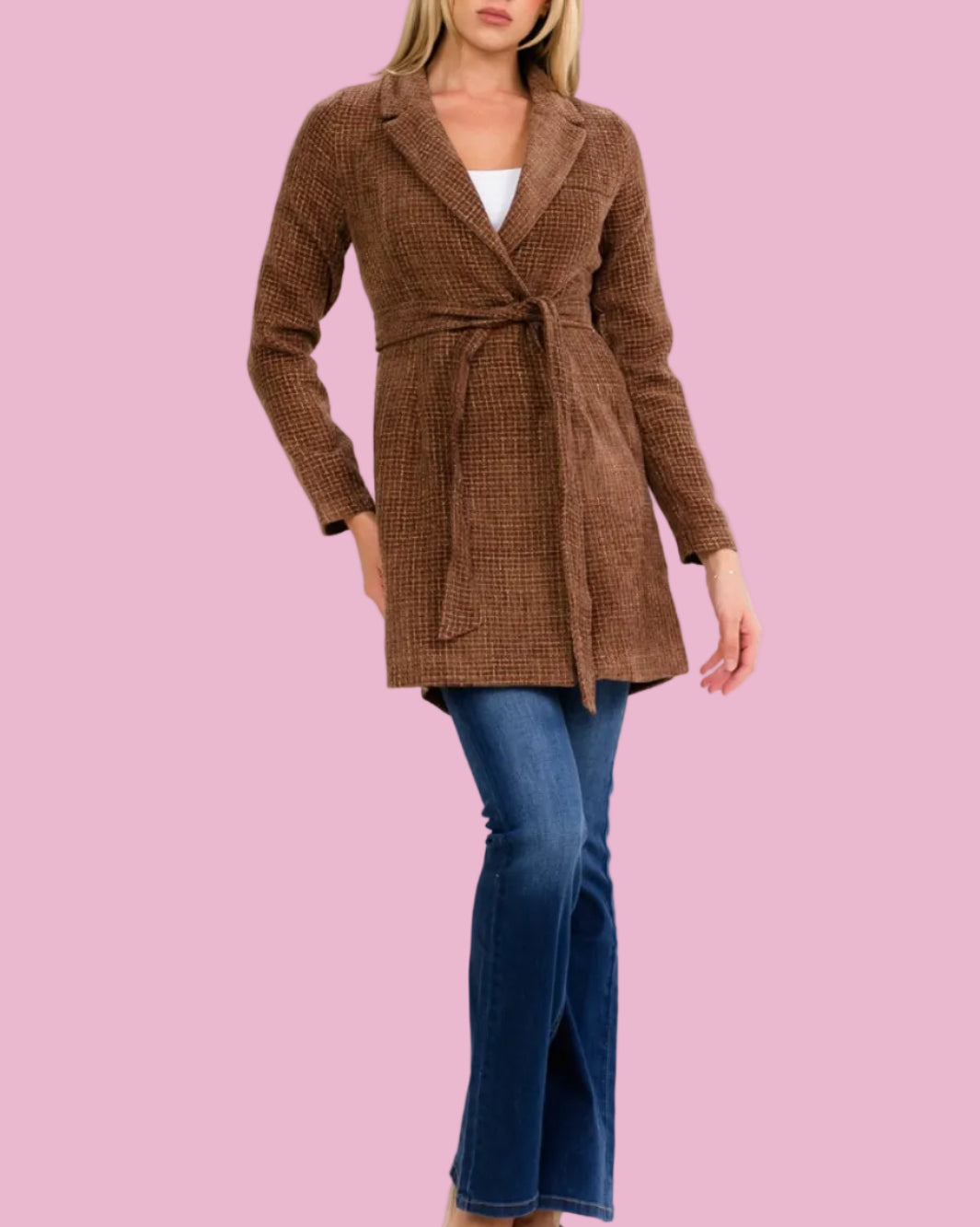 Tweed Tie Coat Dress