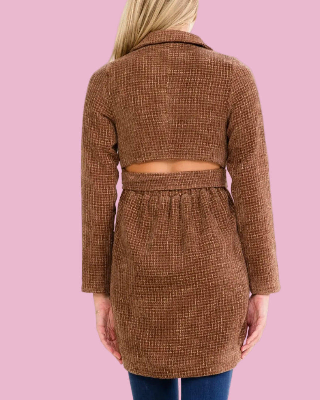 Tweed Tie Coat Dress