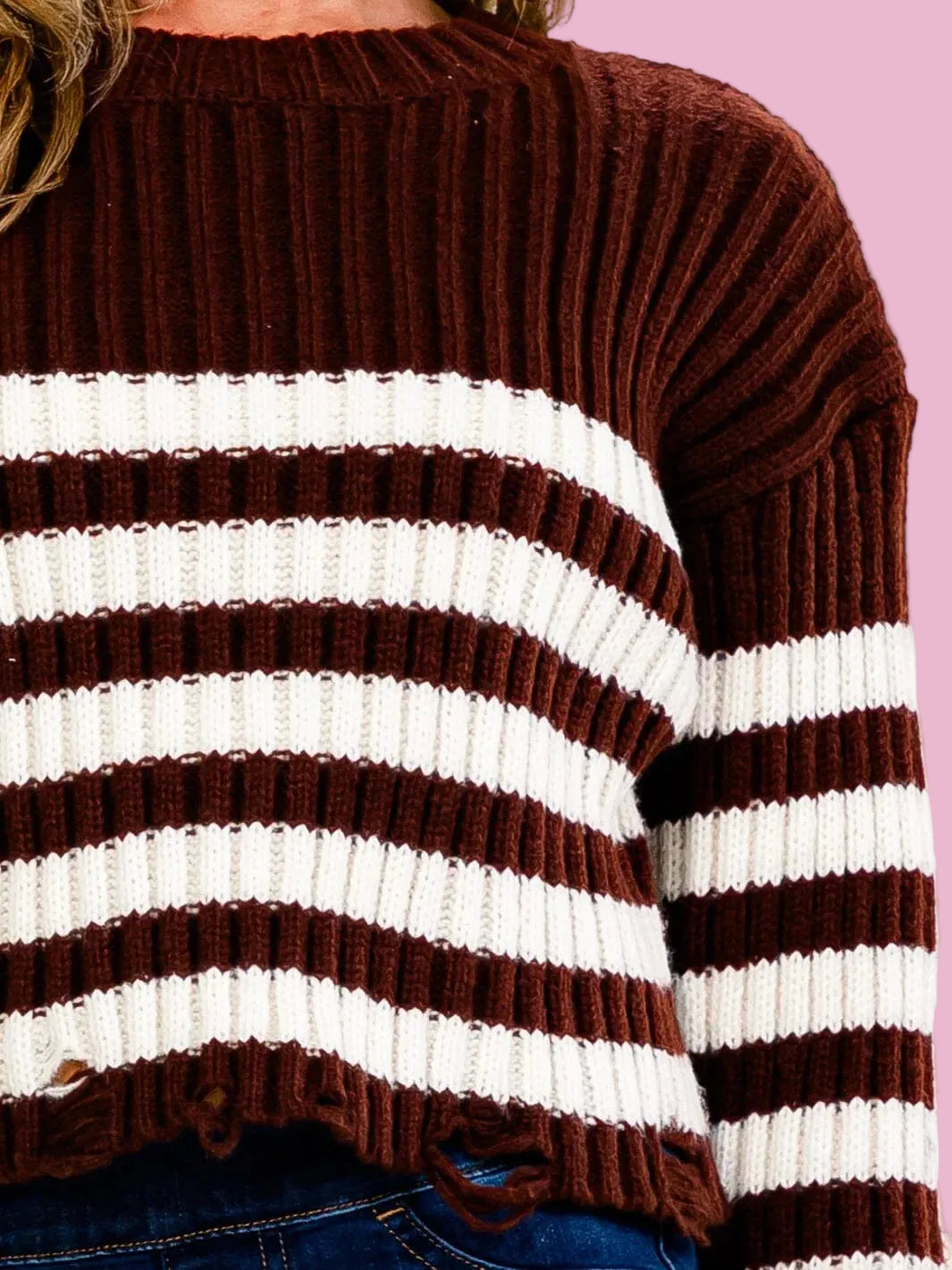 Brown Striped Sweater