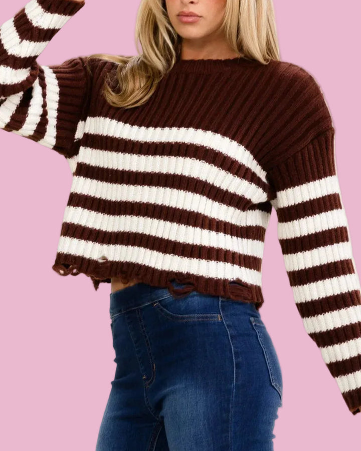 Brown Striped Sweater