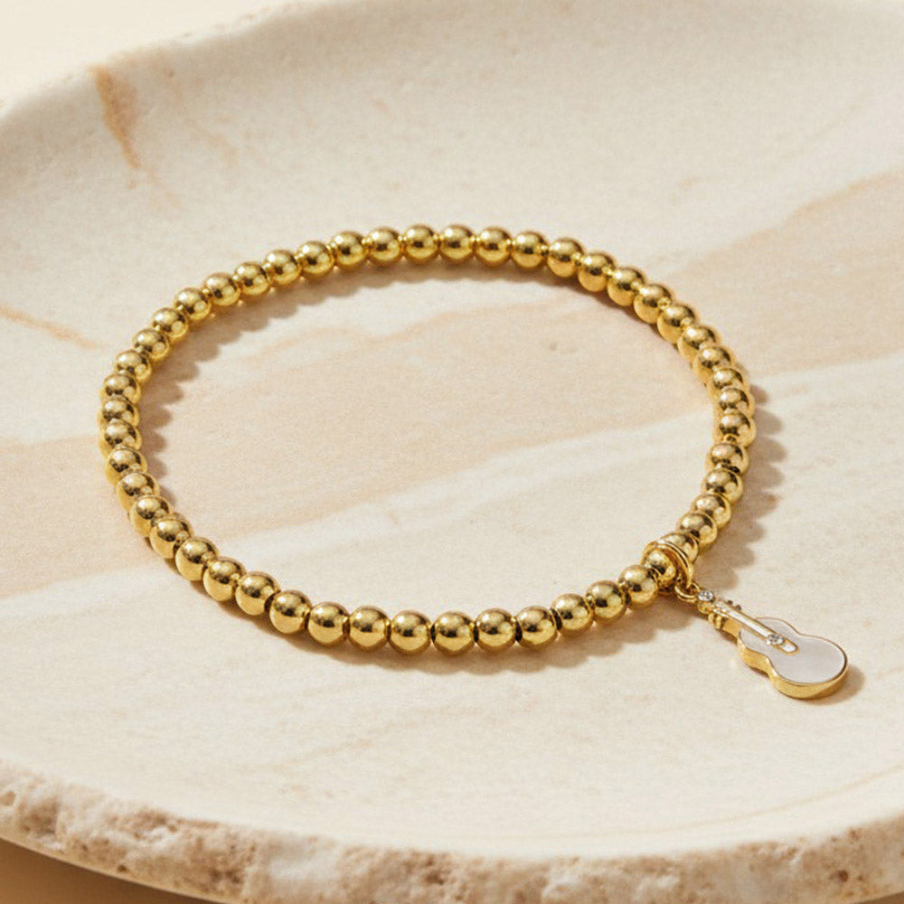 Gold Guitar Charm Bracelet