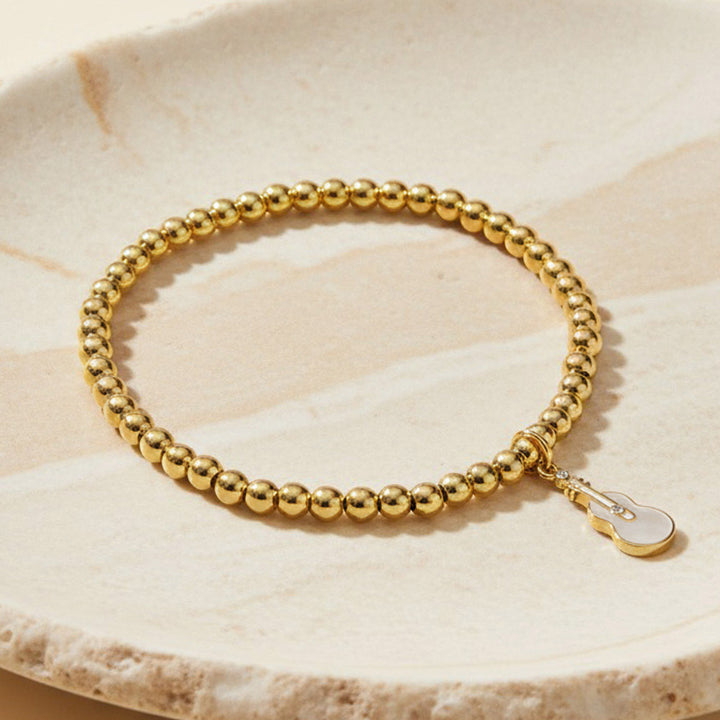 Gold Guitar Charm Bracelet