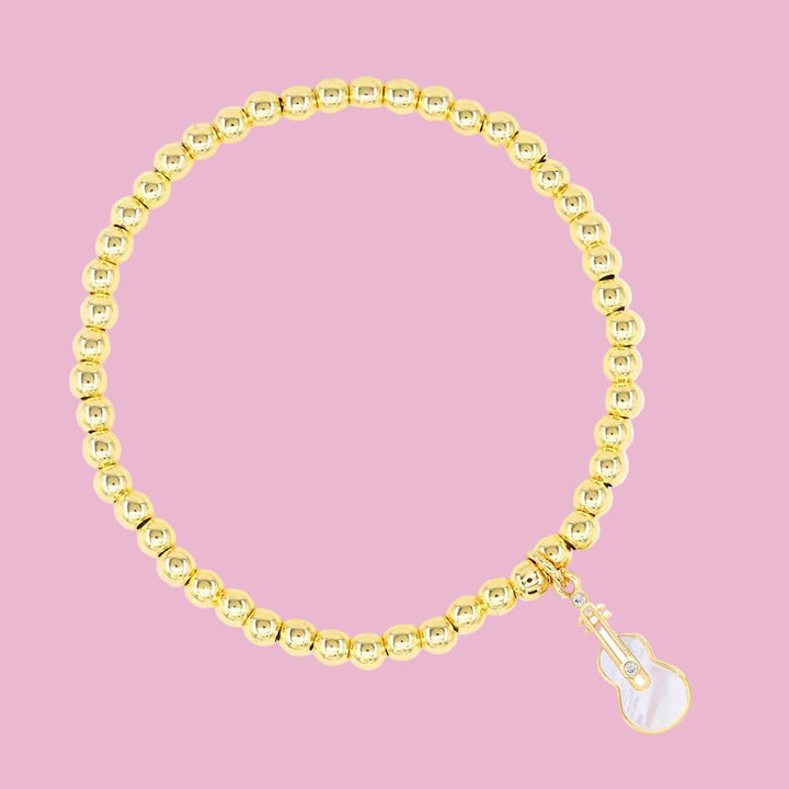 Gold Guitar Charm Bracelet