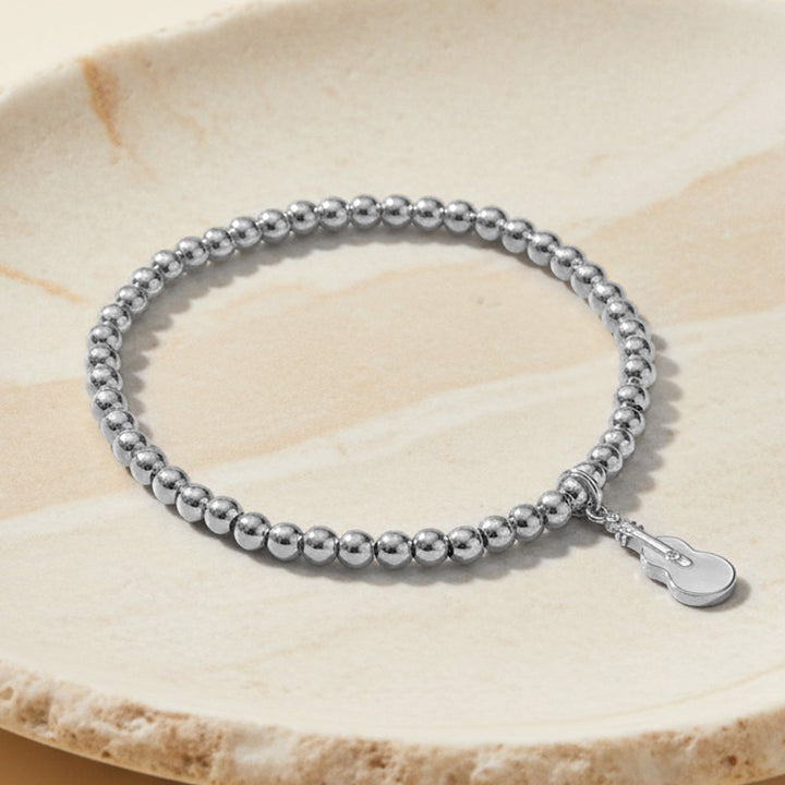 Silver Guitar Charm Bracelet