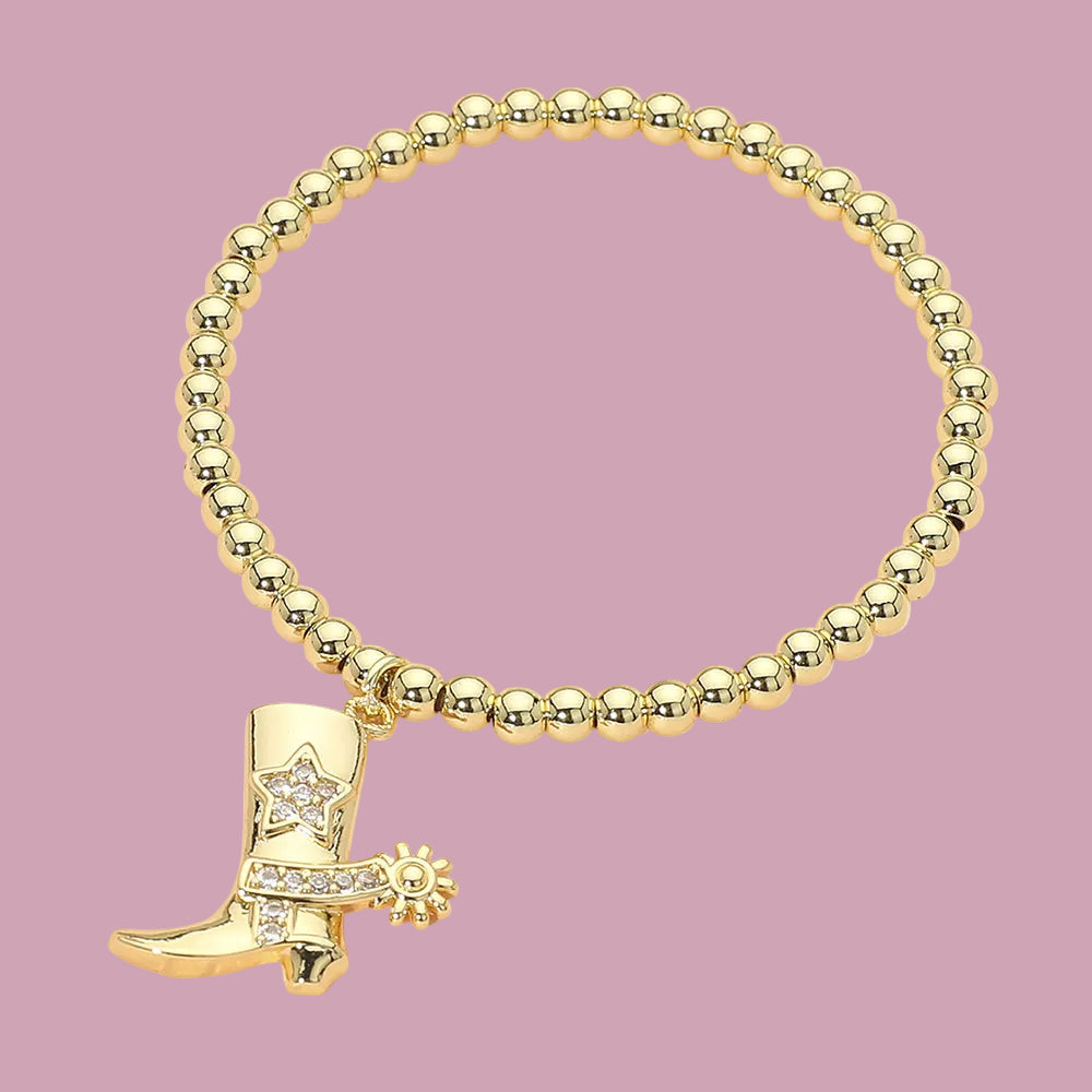 Gold Boot Beaded Bracelet