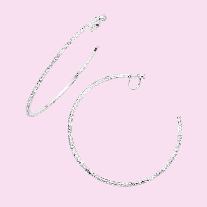 Large Rhinestone Hoops