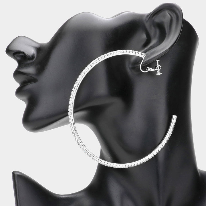 Large Rhinestone Hoops
