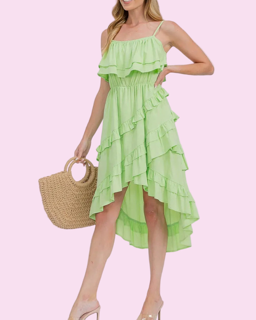 Key Lime Ruffle Dress