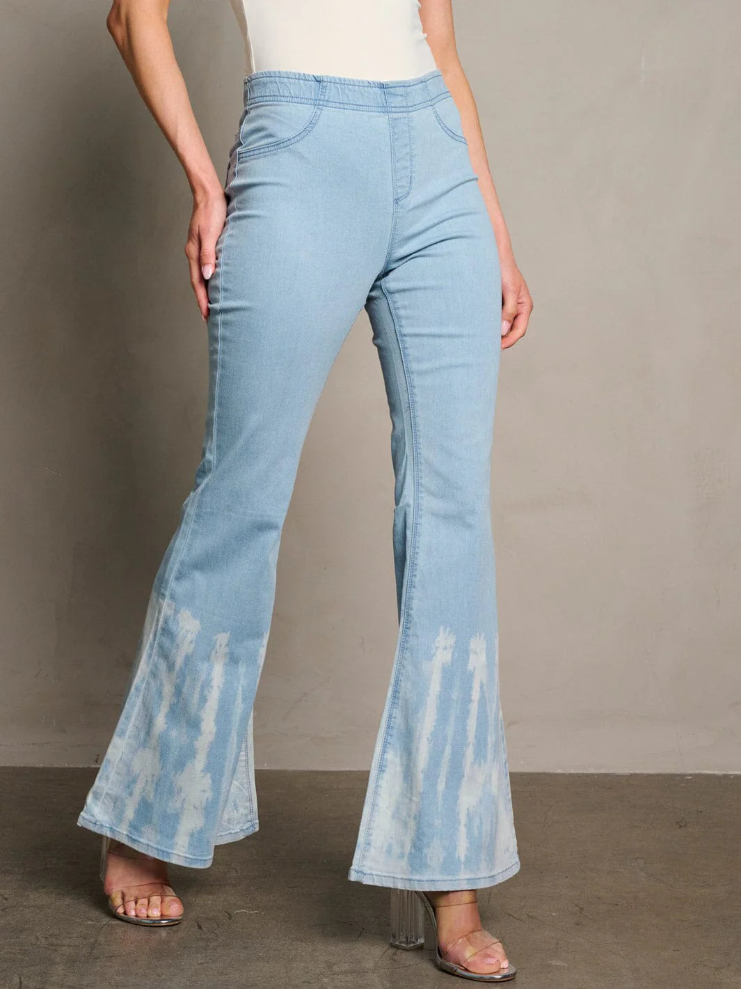 Acid Wash Flare Jeans