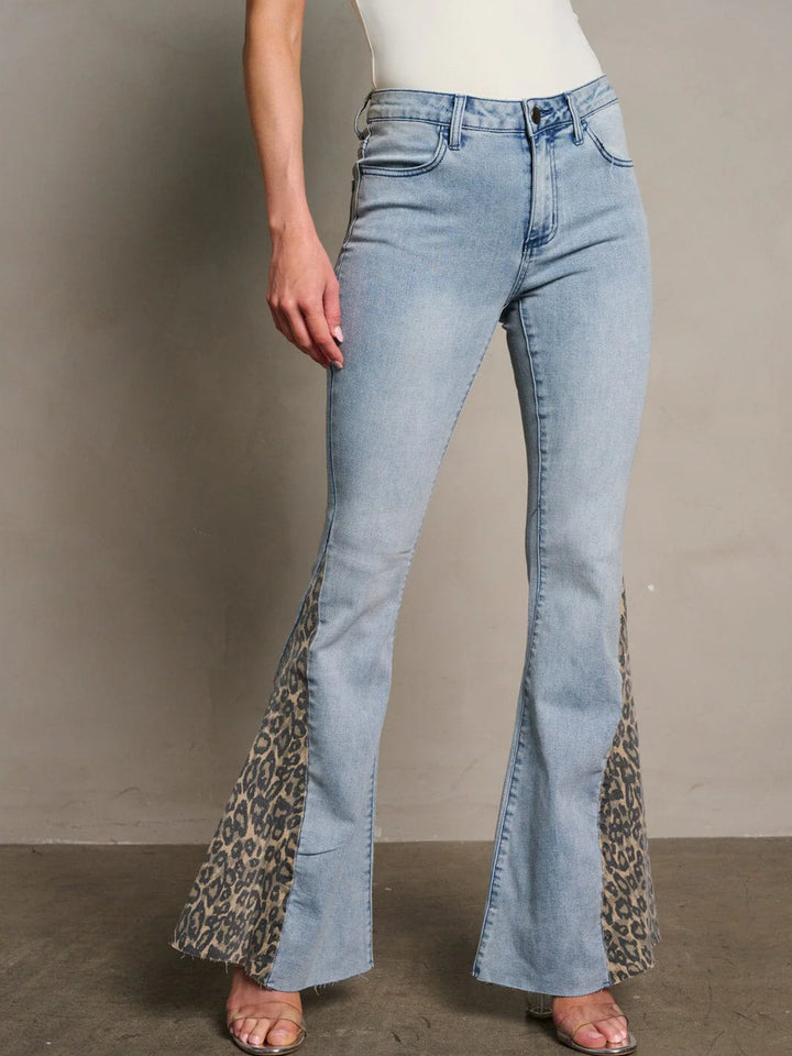 Leopard Detail Bell Bottoms