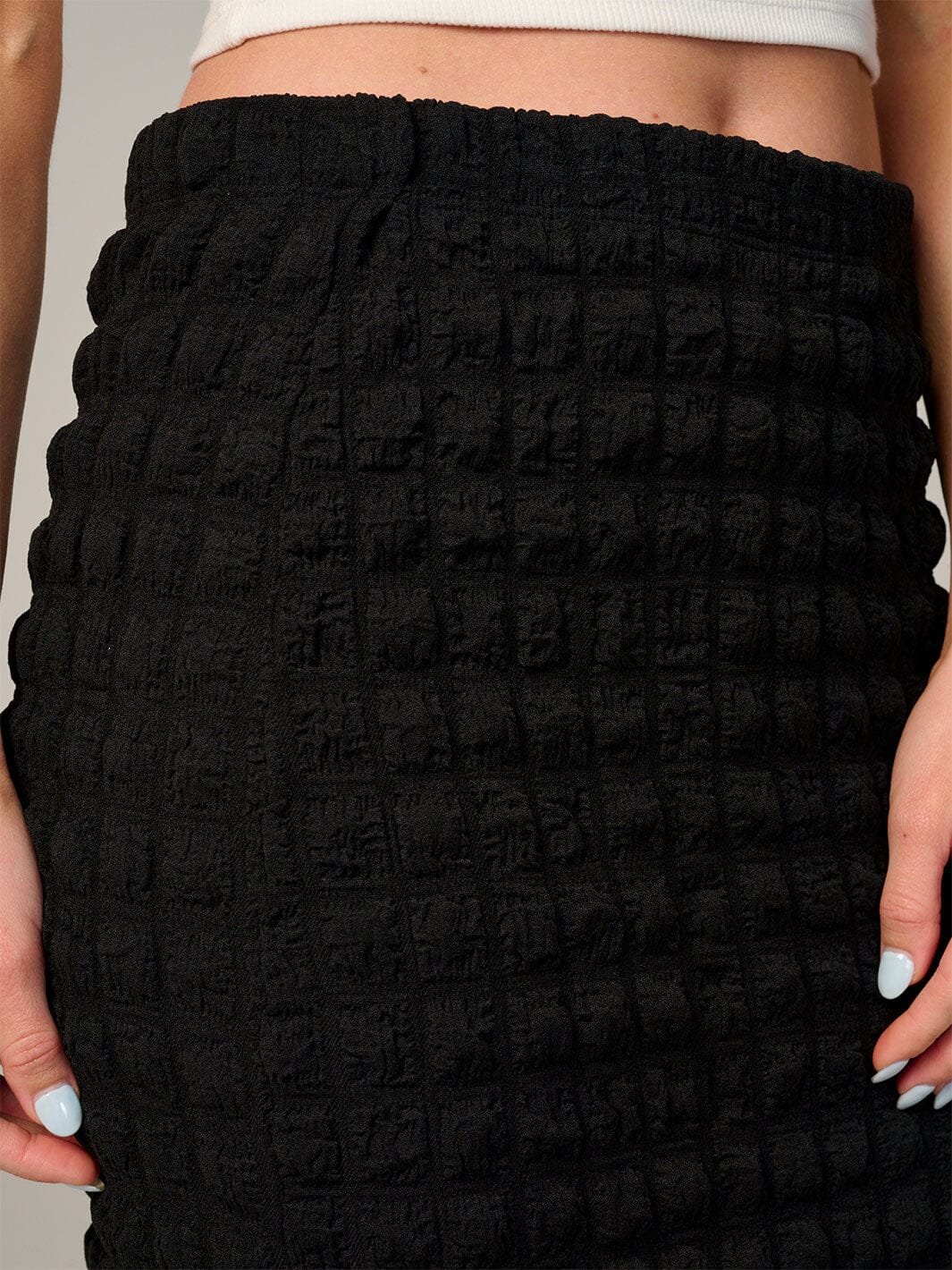 Black Bubble Midi Skirt