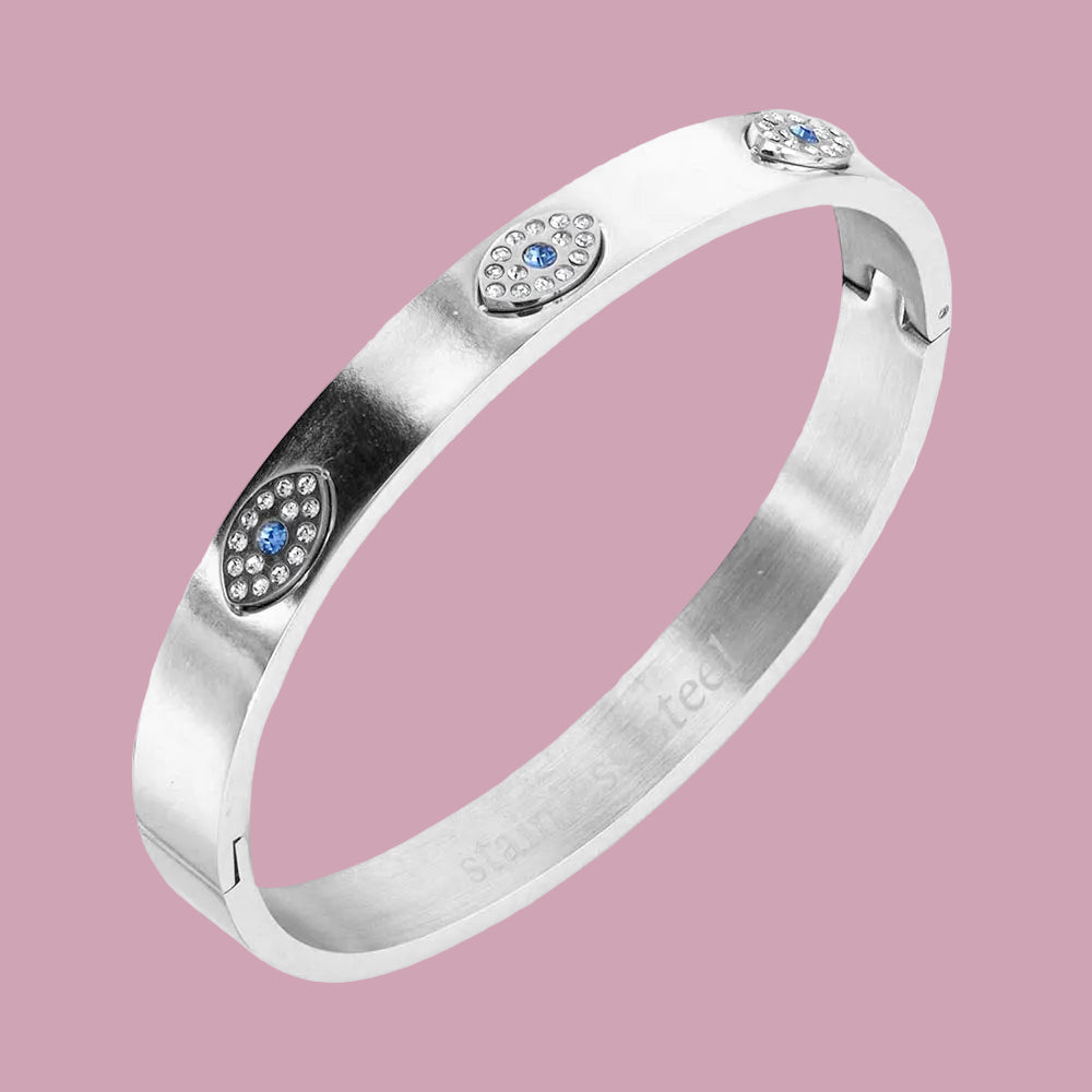 Evil Eye Silver Cuff