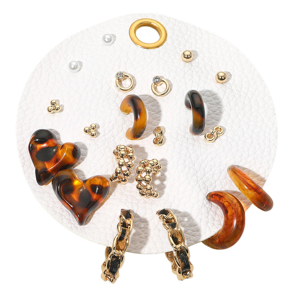 Tortoise Gold Earring Set