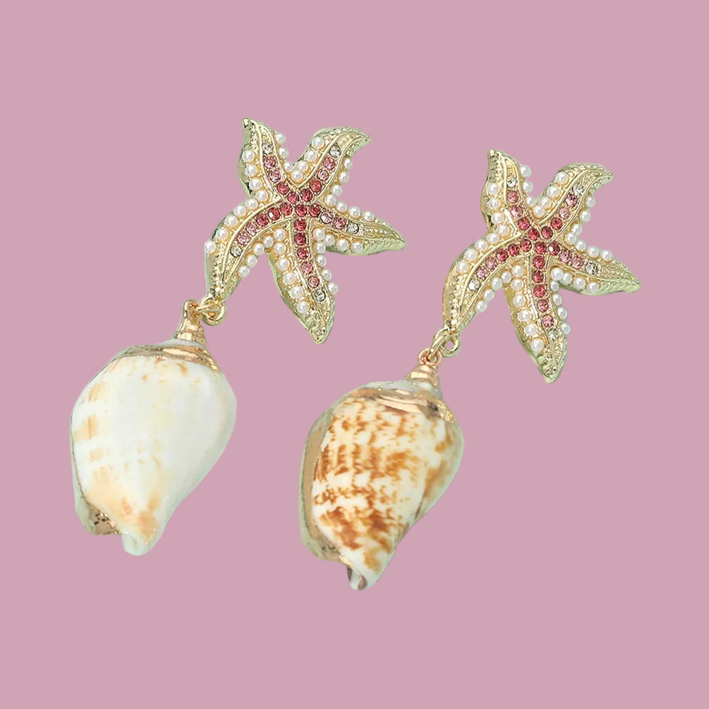 Starfish Shell Earrings