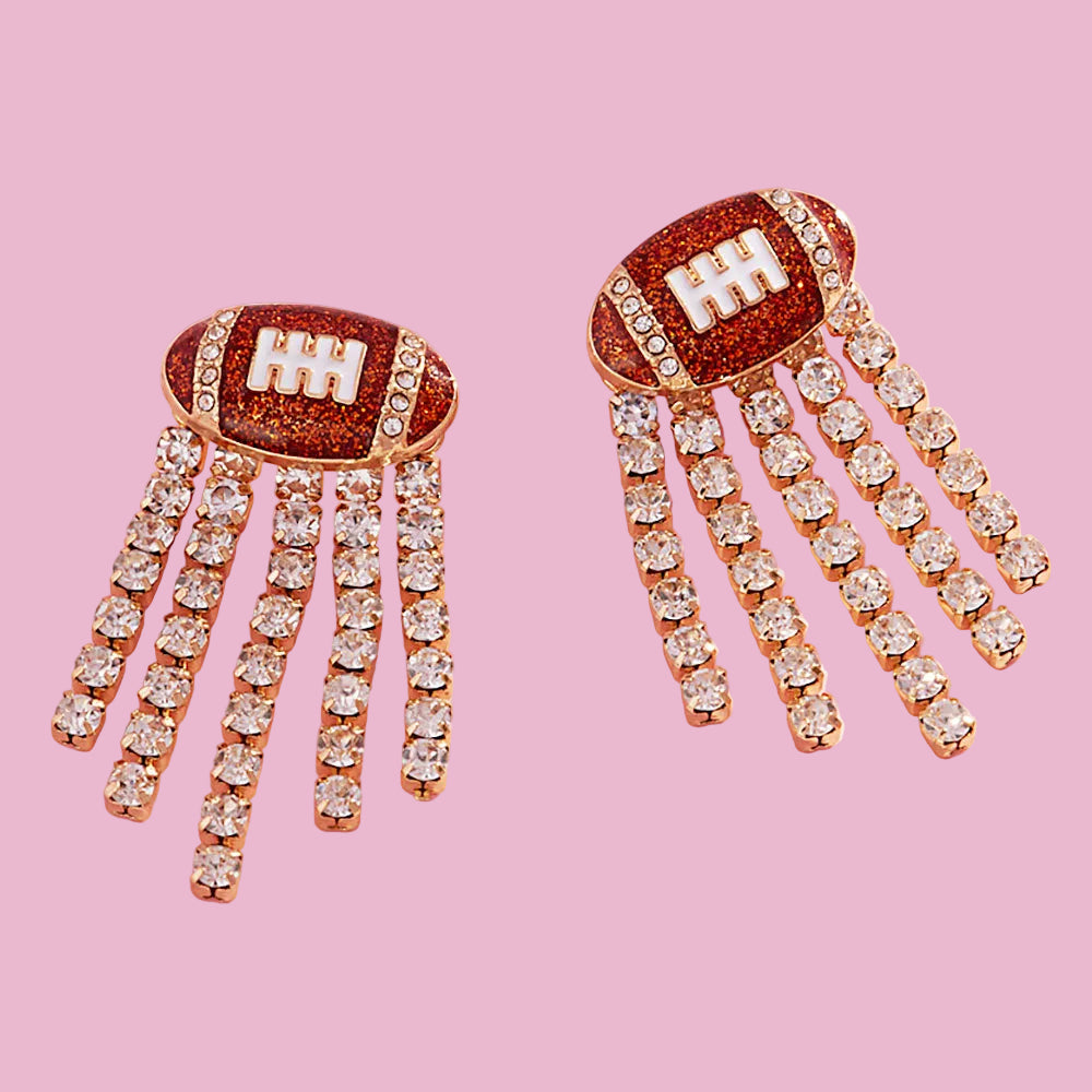 Football Rhinestone Earrings