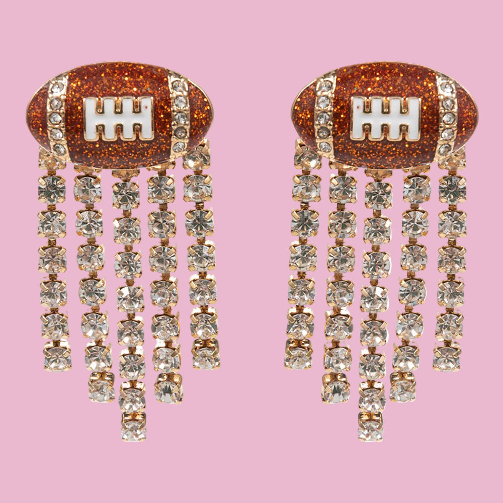 Football Rhinestone Earrings
