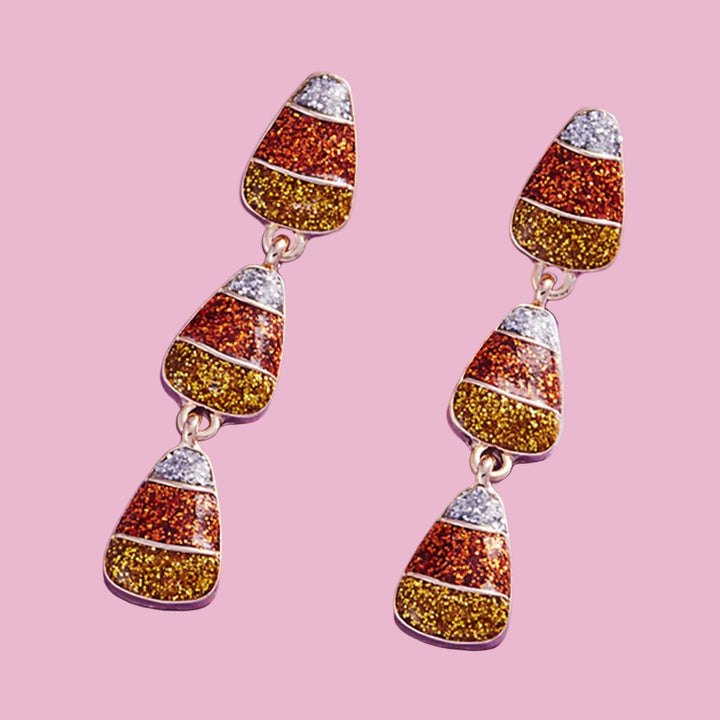 Glitter Candy Corn Earrings