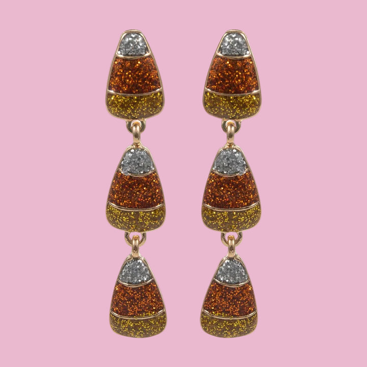 Glitter Candy Corn Earrings