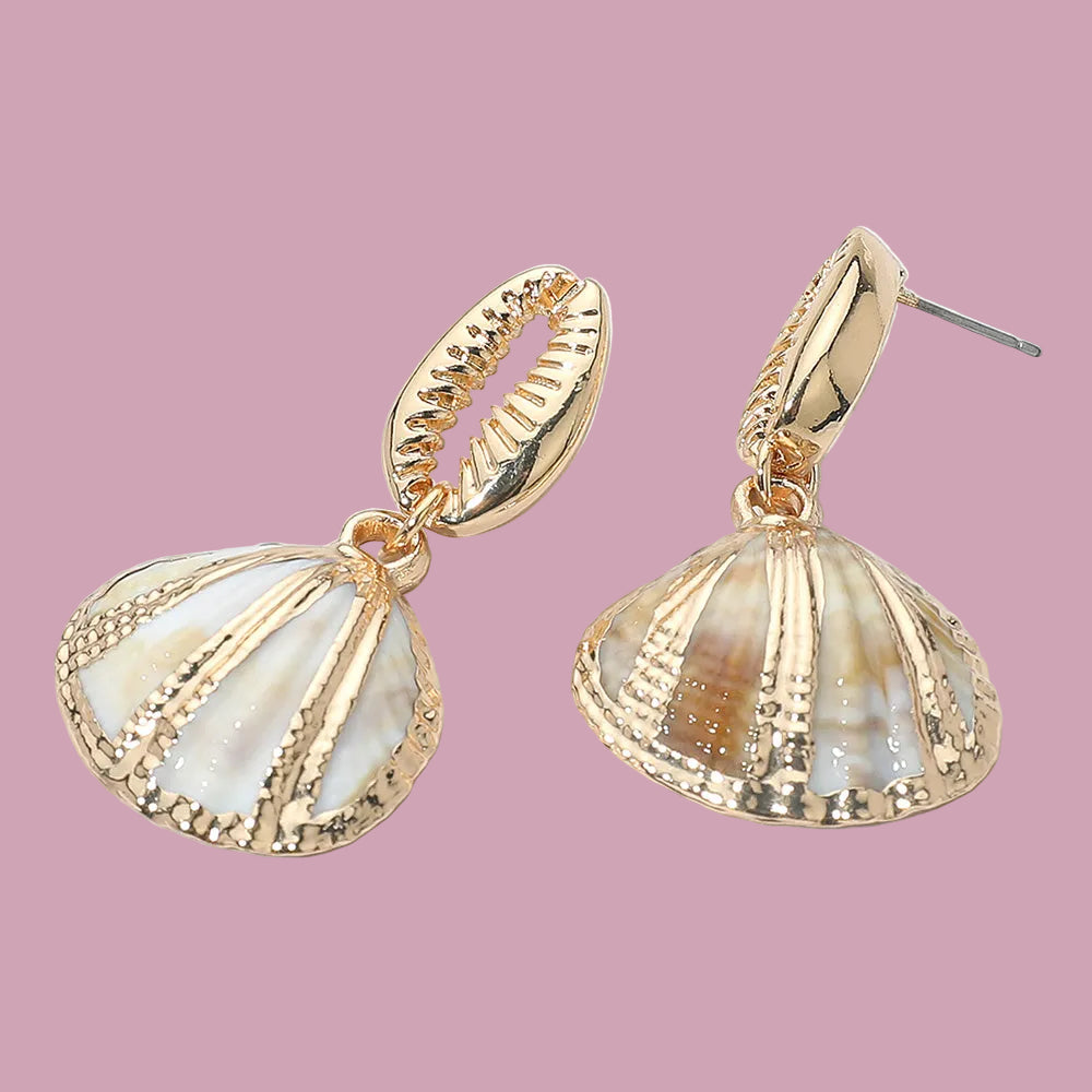 Gold Puka Earrings