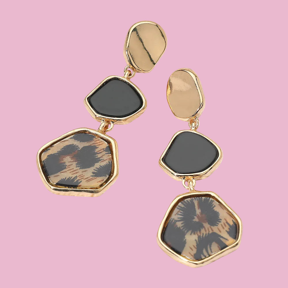 Abstract Leopard Earrings