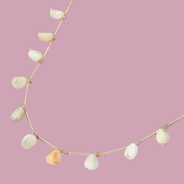 Marbled Drop Bead Necklace