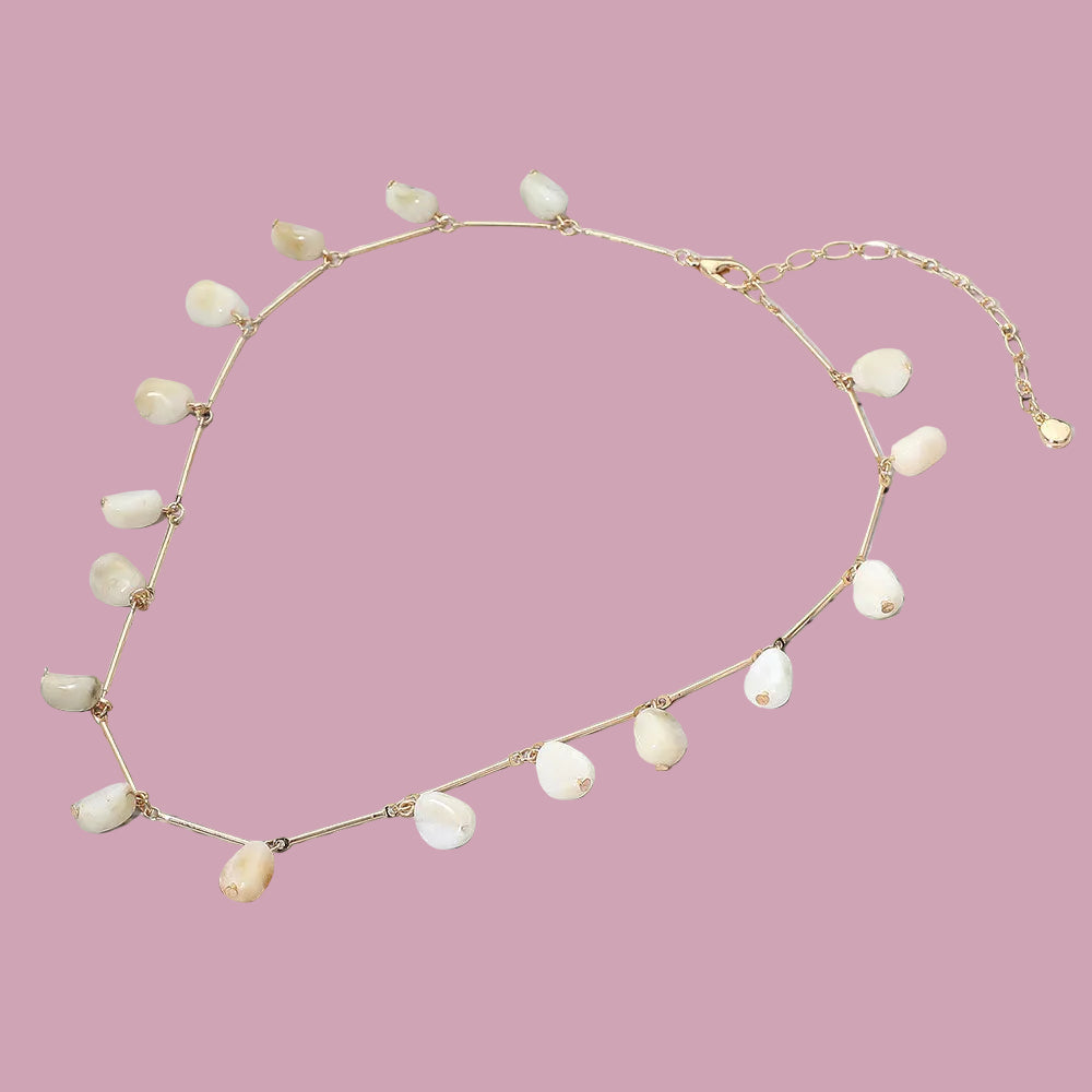Marbled Drop Bead Necklace