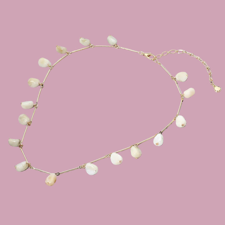 Marbled Drop Bead Necklace