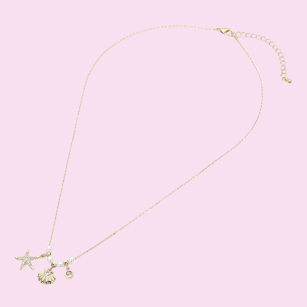 Gold Shell Charm Necklace