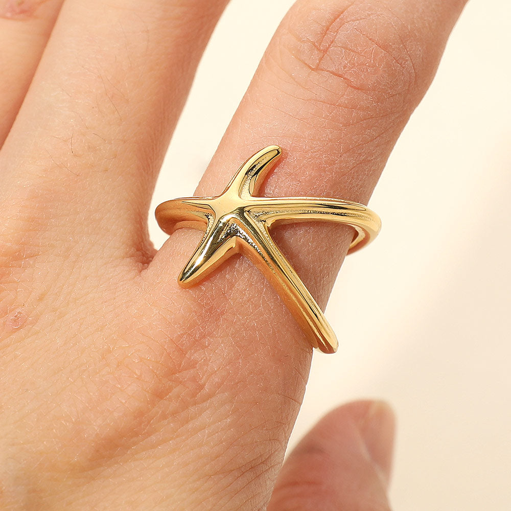 Gold Starfish Ring